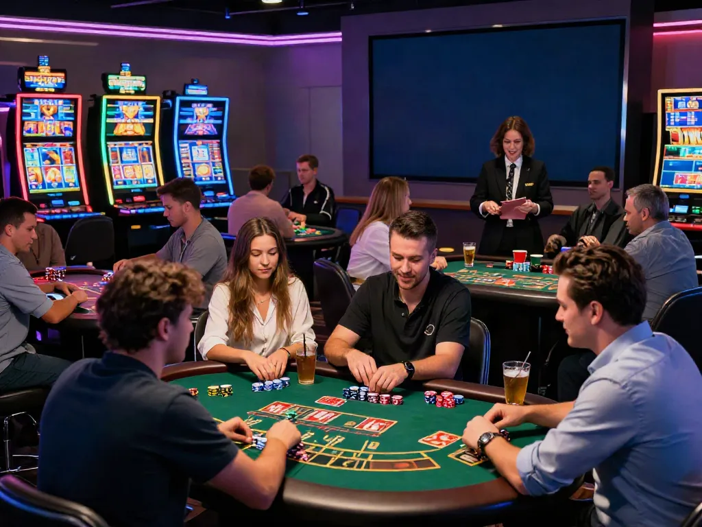 Exciting atmosphere at casino sites not on gamstop with players enjoying games