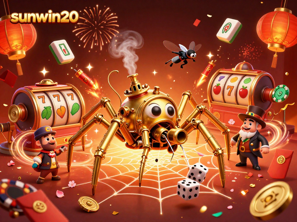 Experience excitement at sunwin20 with a vibrant scene of 3D cartoon-style characters in a rich casino environment.
