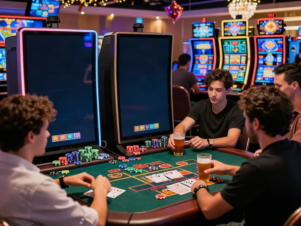 Exciting scene featuring players enjoying casino sites not on gamstop with vibrant games and festive atmosphere.