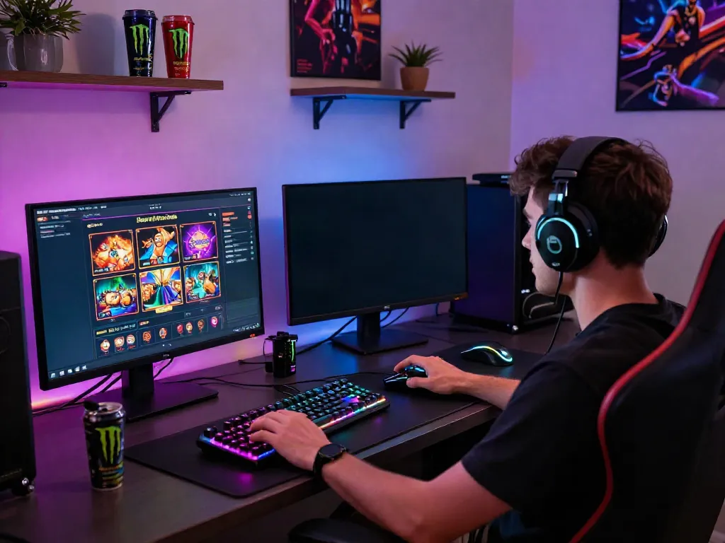 Engaging online gaming setup illustrating casino sites not on gamstop with vibrant lighting and immersive atmosphere.