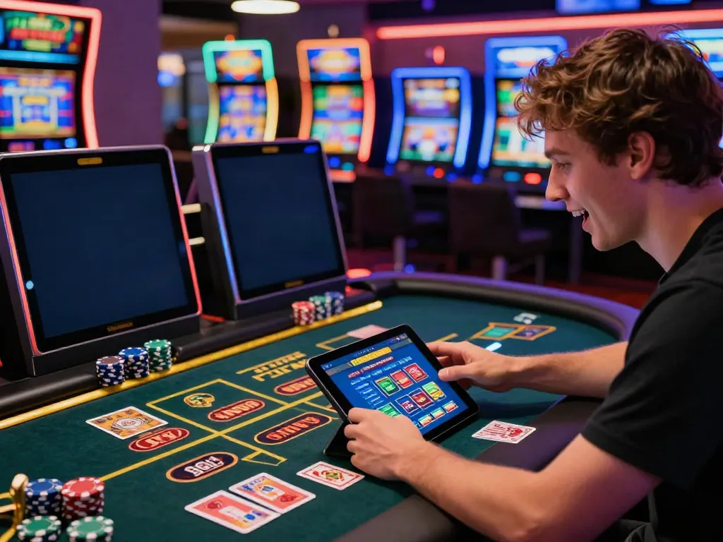 Player exploring casino sites not on gamstop at a dynamic gaming table.