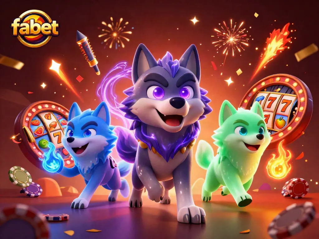 Experience thrilling gameplay with fabet’s dynamic online casino atmosphere featuring wolves and festive elements.