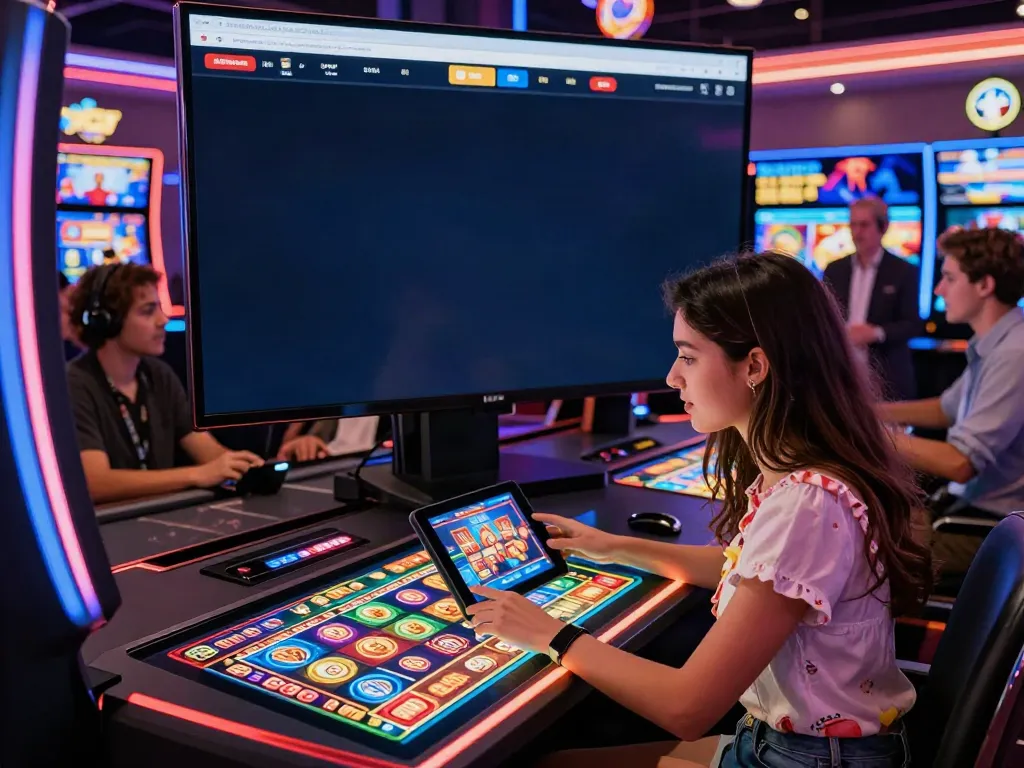 Players engaged with casino sites not on gamstop, surrounded by vibrant graphics and digital excitement.