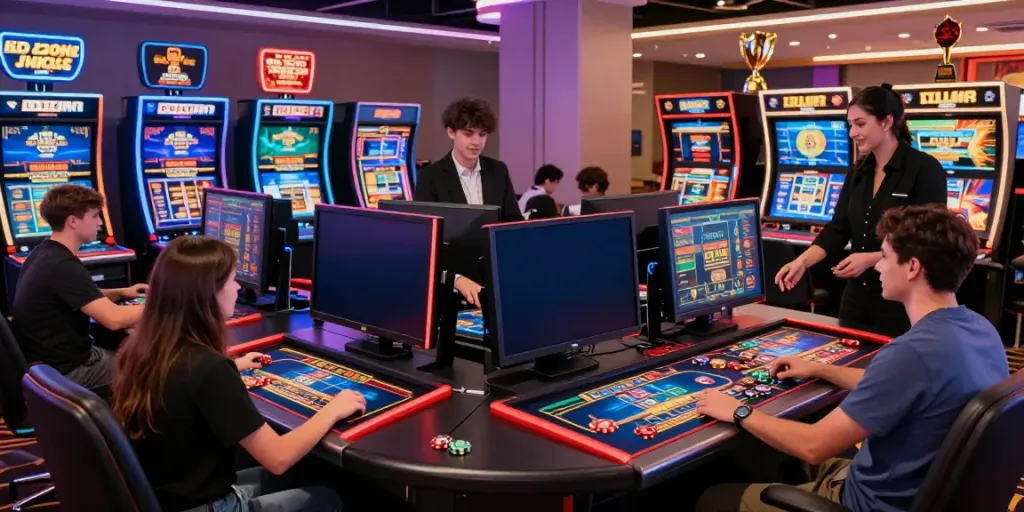 Exciting gaming atmosphere showcasing players at casino sites not on gamstop.