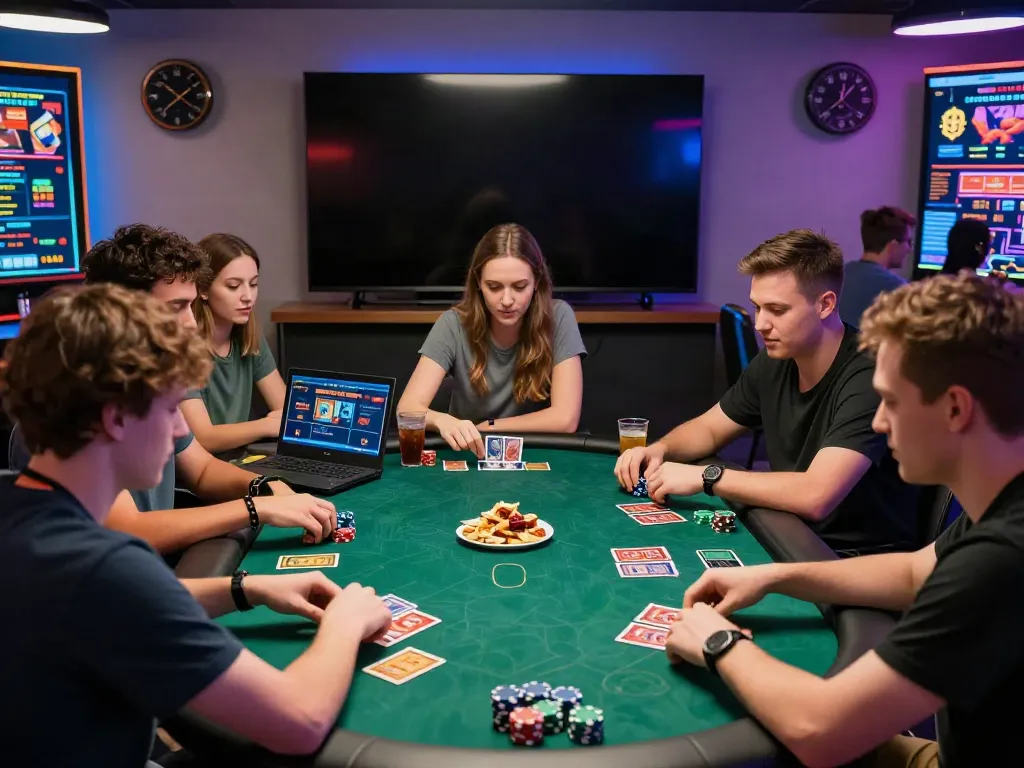 Exciting gameplay at casino sites not on gamstop with friends around a vibrant gaming table.
