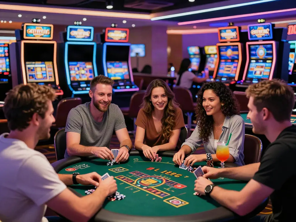 Experience casino sites not on gamstop with vibrant atmosphere and players enjoying games.