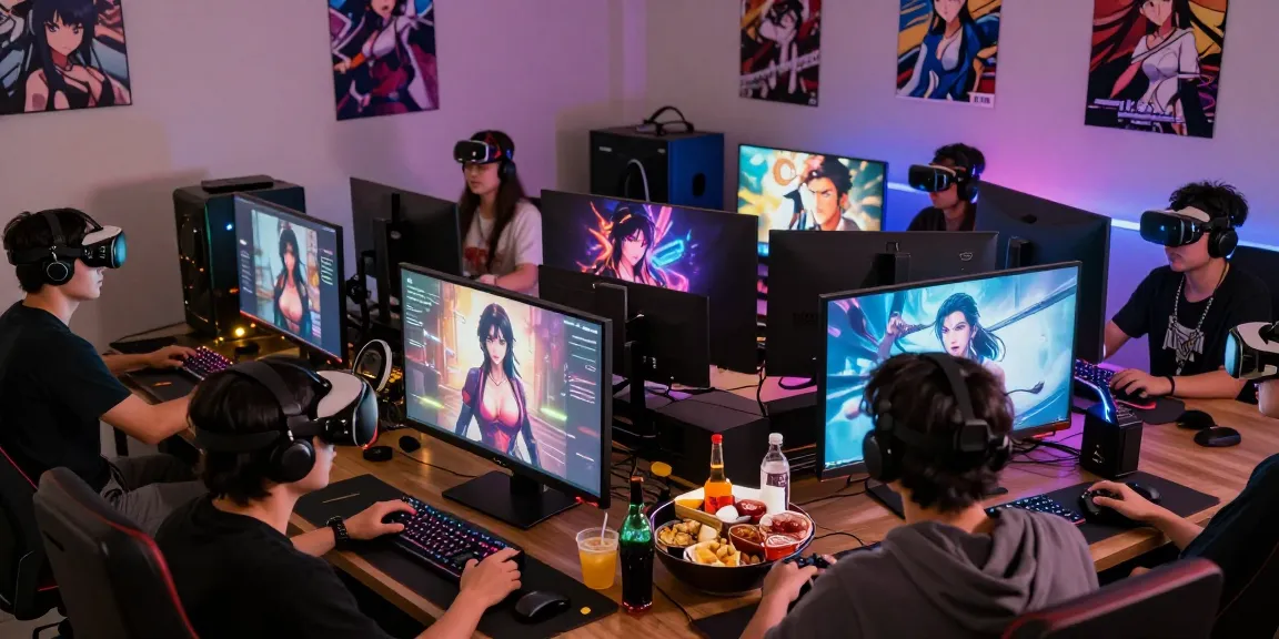 Players fully engaged in thrilling mind control hentai games in a cozy gaming environment