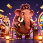 Experience the excitement of slot terbaru as a woolly mammoth checks IDs for a casino event.