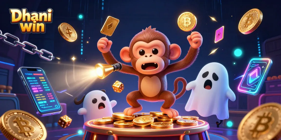 Dhani win players enjoy thrilling gameplay in a haunted casino with vibrant crypto elements and ghostly fun.