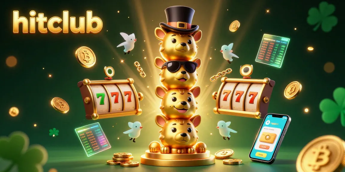 Experience the excitement of hitclub with vibrant casino elements in a dynamic 3D illustration.